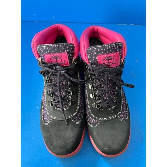 Timberland Nubuck Blue/Pink Womans Boots Size 6 #24961M - Picture 3 of 6